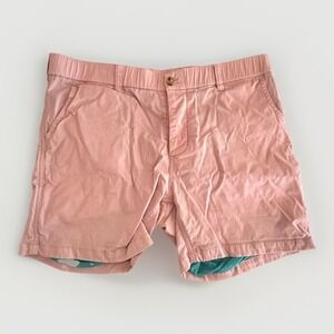 Woof Shorts Mens Large Pink Commando Freeball Chino Mesh Lined Preppy